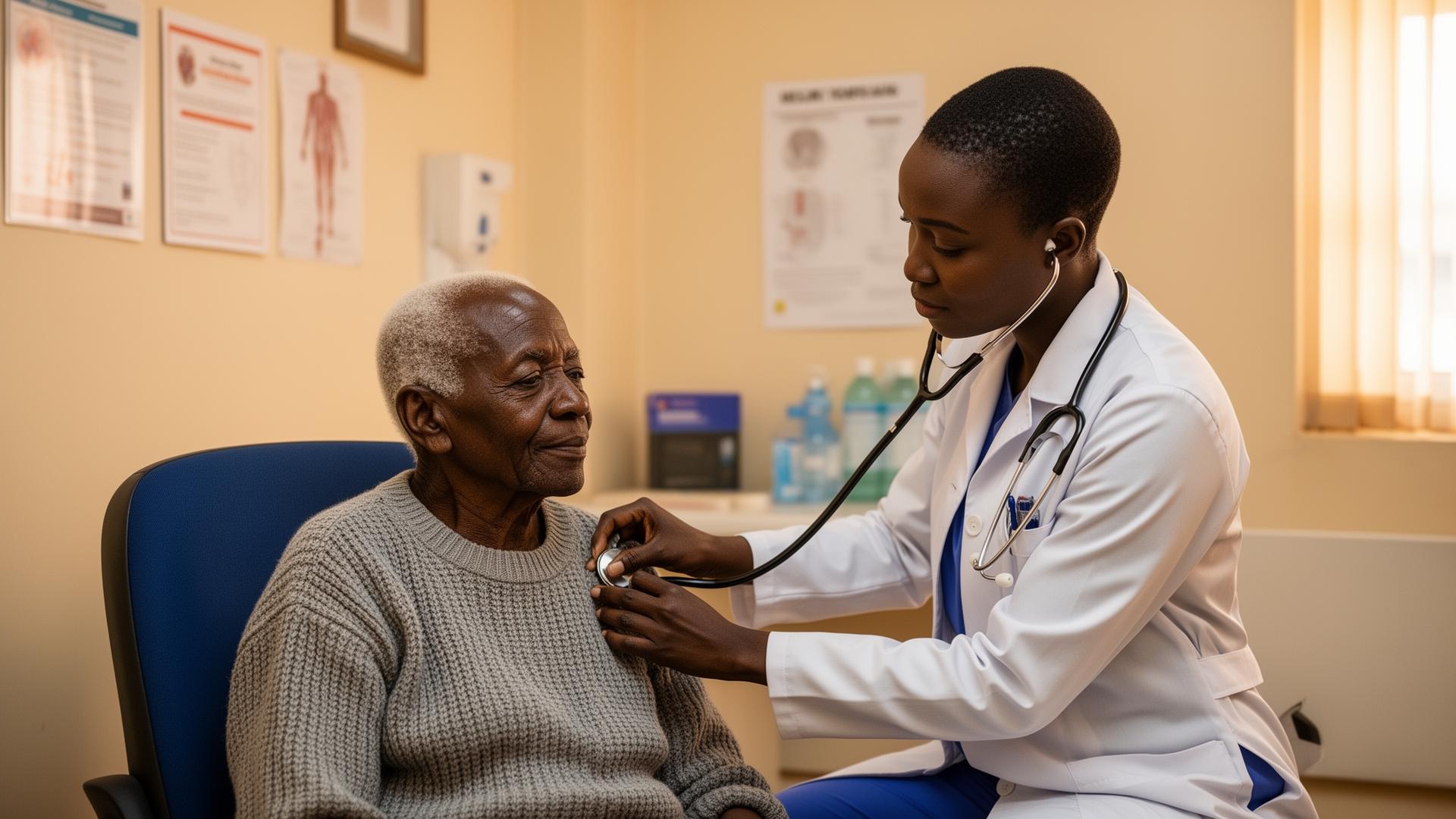Healthcare professional with patient